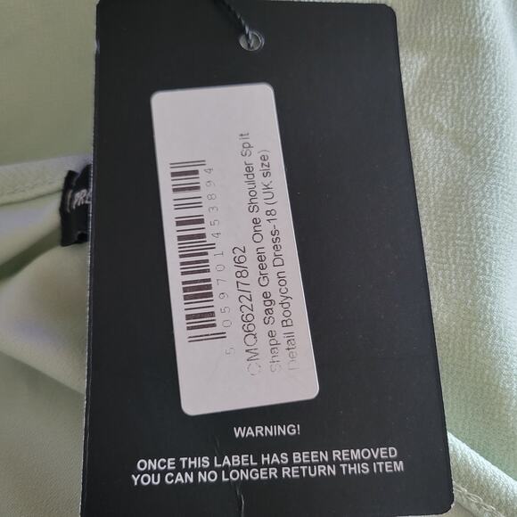 Pretty Little Things Dress New With Tags Sage Green One Shoulder Bodycon - Picture 4 of 8